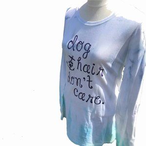 Long Sleeve Dog Hair Don't Care Tie-Dye T-shirt